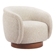 Pemberly Row Contemporary Engineered Wood Swivel Chair Beige