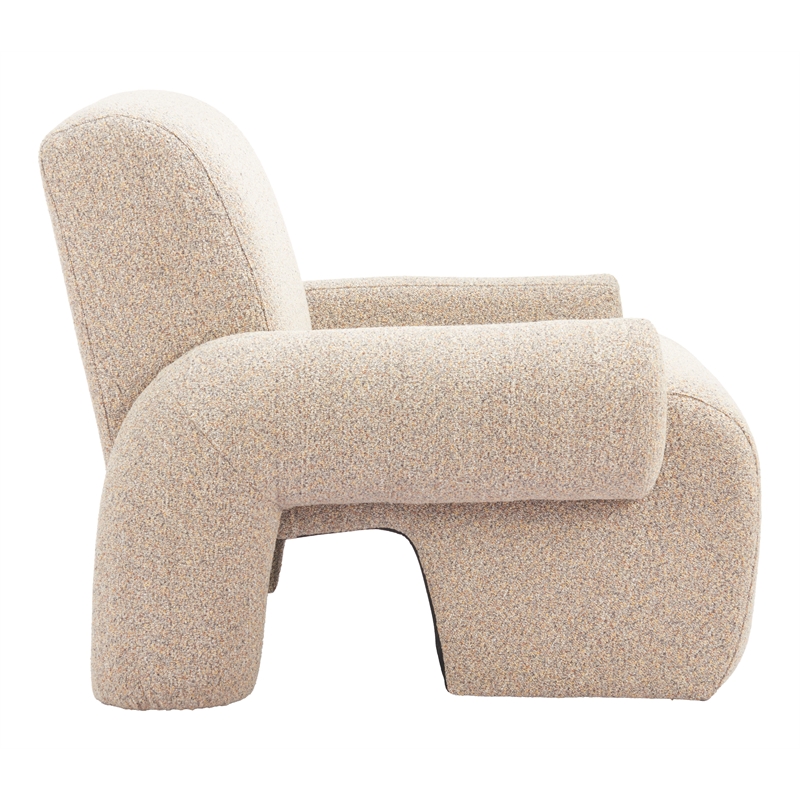 Pemberly Row Contemporary Assembled Wood Accent Chair Heathered Beige