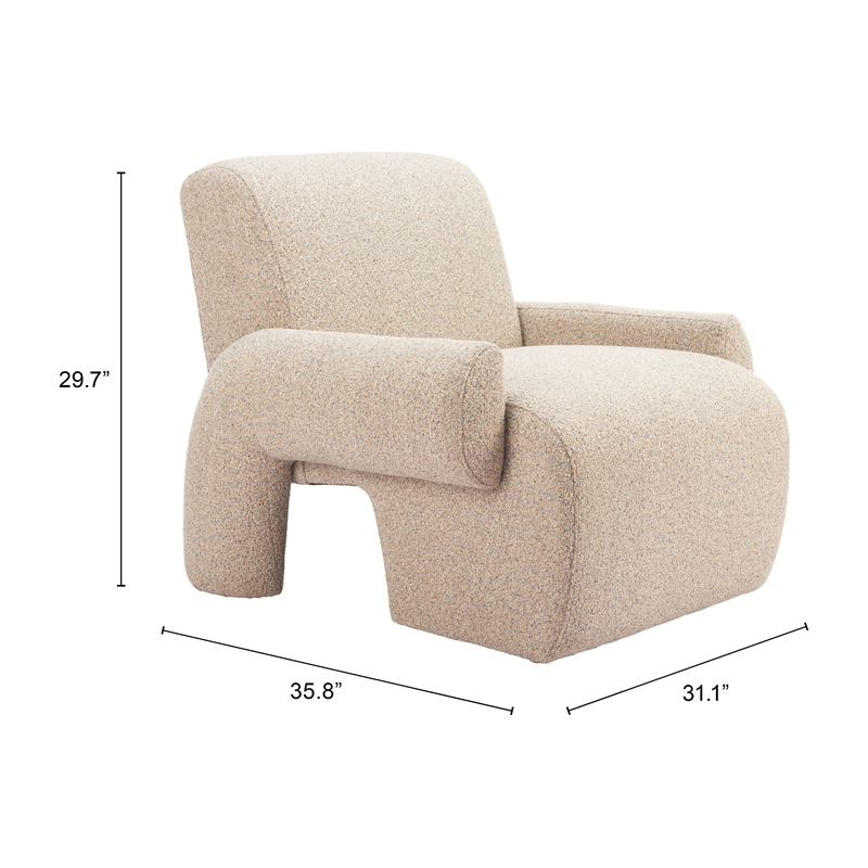 Pemberly Row Contemporary Assembled Wood Accent Chair Heathered Beige