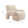 Pemberly Row Contemporary Assembled Wood Accent Chair Heathered Beige