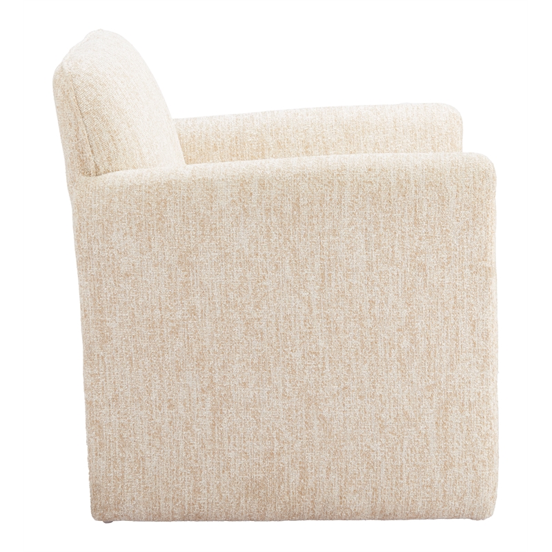 Pemberly Row Contemporary Engineered Wood Accent Chair Oatmeal Beige