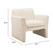Pemberly Row Contemporary Engineered Wood Accent Chair Oatmeal Beige