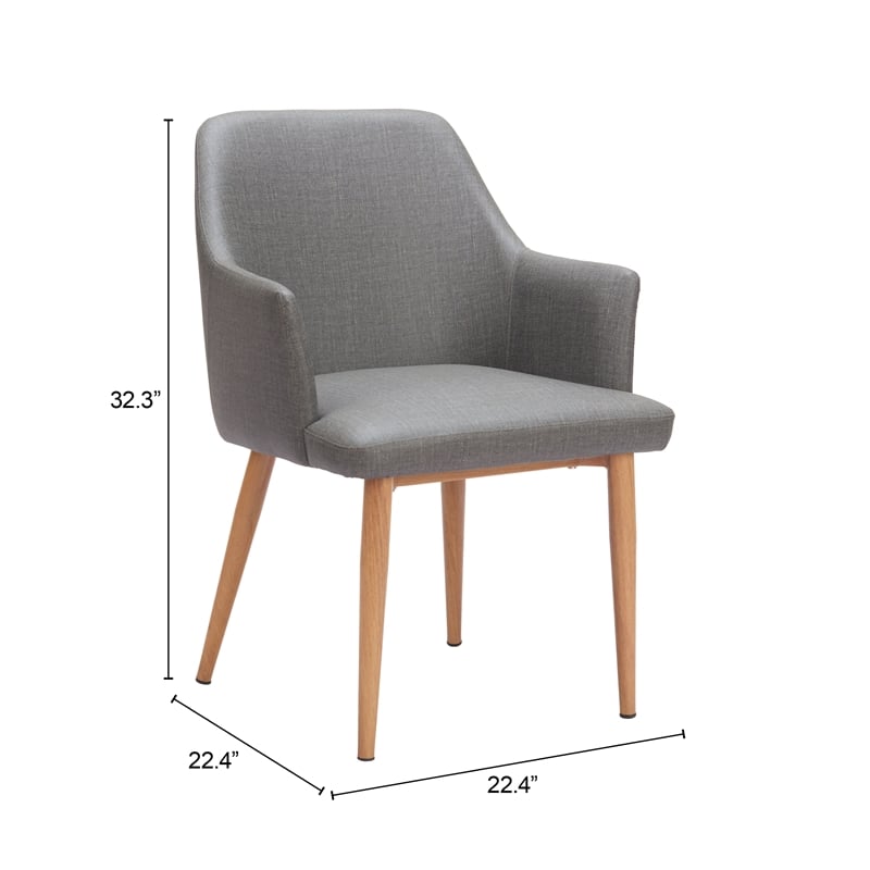 Pemberly Row Modern / Contemporary Engineered Wood Dining Chair Gray