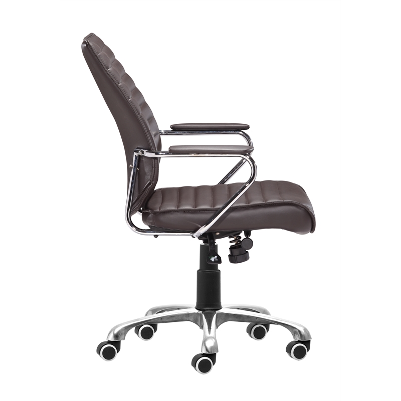Pemberly Row Contemporary Office Low Back Office Chair Espresso