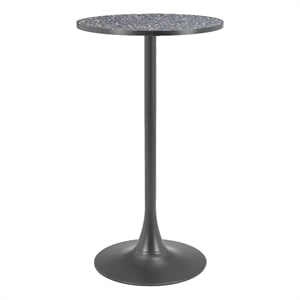 Pemberly Row Modern / Contemporary Metal Bar Table Black & Bronze