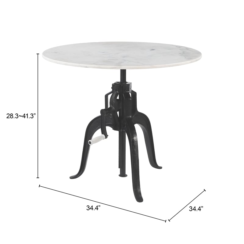 Pemberly Row Contemporary Engineered Wood Bistro Table White & Black