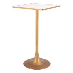 Pemberly Row Modern / Contemporary Metal Bar Table Beige & Gold