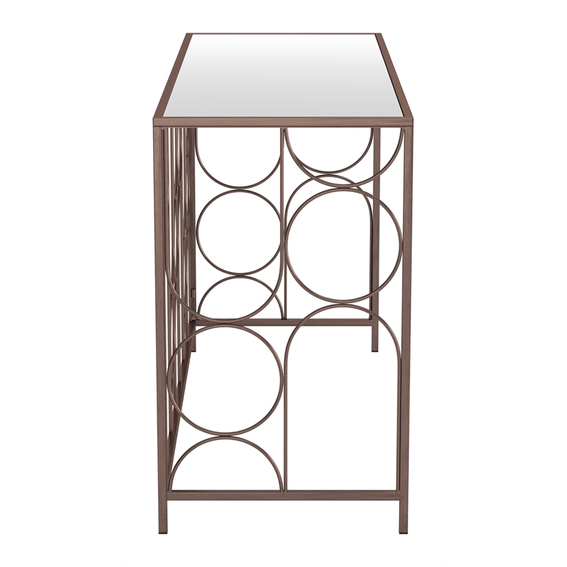 Pemberly Row Contemporary Engineered Wood Convale Console Table Bronze