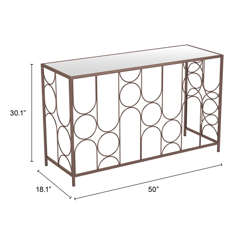 Pemberly Row Contemporary Engineered Wood Convale Console Table Bronze
