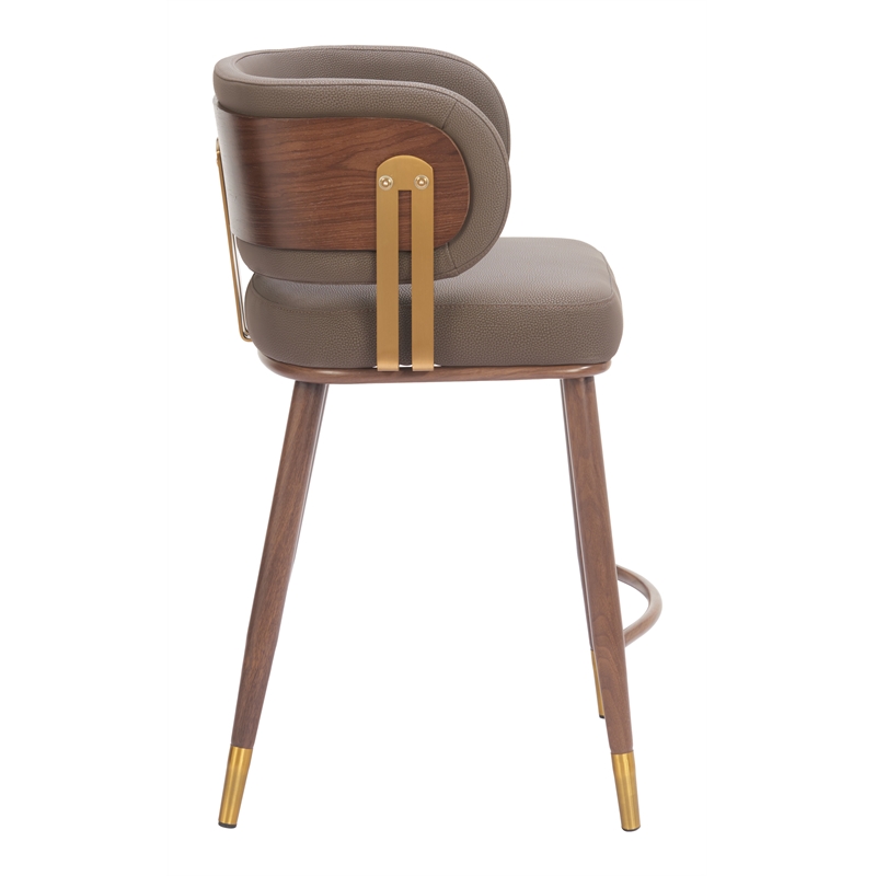 Pemberly Row Contemporary Engineered Wood Brew Counter Stool Brown & Walnut