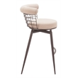 Pemberly Row Contemporary Metal Swivel Barstool Beige & Brown