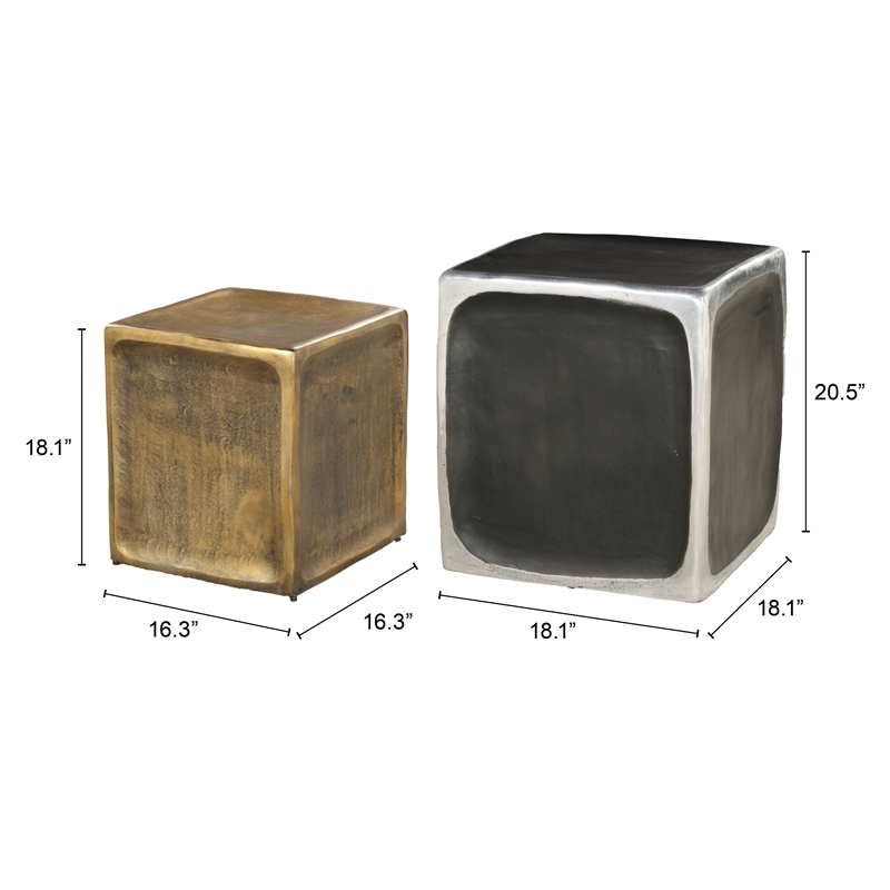 Pemberly Row Contemporary Side Table Set (2-Piece) Multicolor