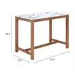 Pemberly Row Modern / Contemporary Wood Counter Table White Finish