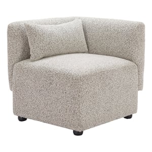 Pemberly Row Contemporary Assembled Wood Corner Chair Dune Greige