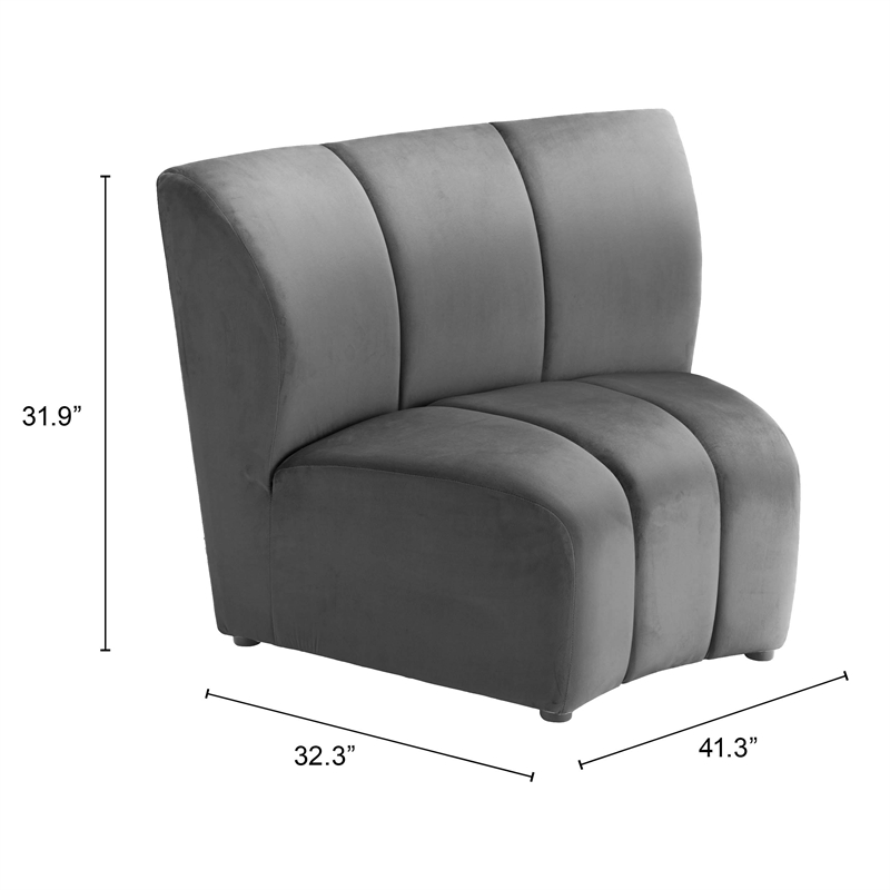 Pemberly Row Contemporary Engineered Wood Modular Sectional Black