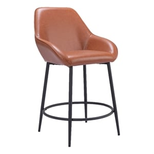Pemberly Row Contemporary Engineered Wood Counter Stool Brown