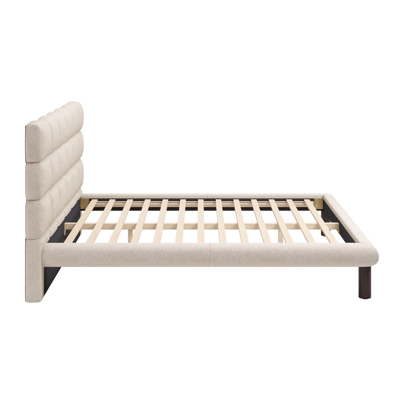Pemberly Row Modern / Contemporary Solid Wood King Bed Beige
