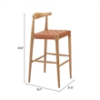 Pemberly Row Modern / Contemporary Solid Wood Barstool Tan Finish