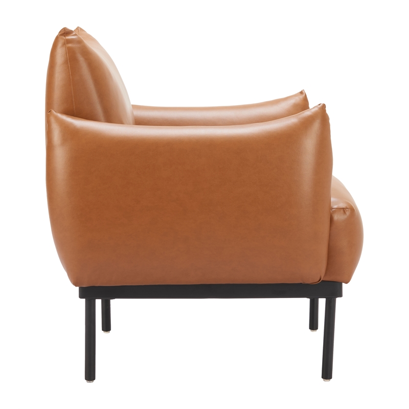 Pemberly Row Contemporary Engineered Wood Accent Chair Brown