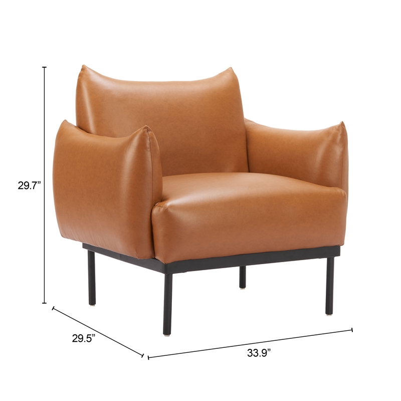 Pemberly Row Contemporary Engineered Wood Accent Chair Brown