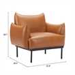 Pemberly Row Contemporary Engineered Wood Accent Chair Brown