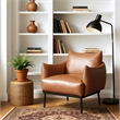 Pemberly Row Contemporary Engineered Wood Accent Chair Brown