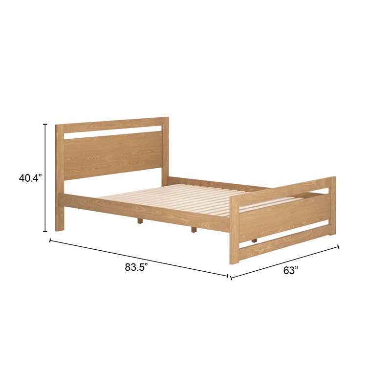 Pemberly Row Modern / Contemporary Engineered Wood Queen Bed Brown
