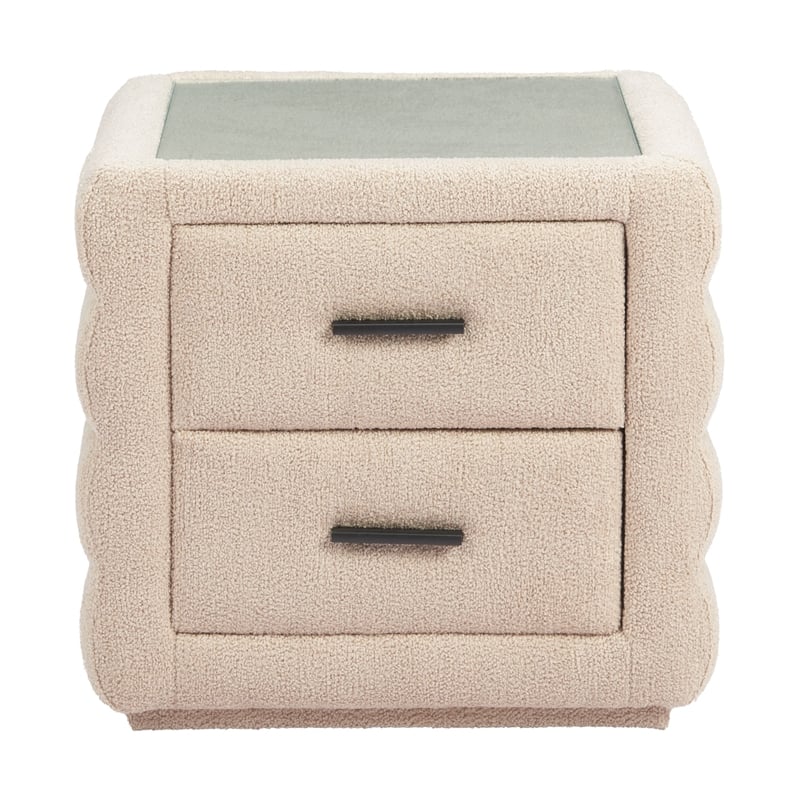Pemberly Row Modern / Contemporary Engineered Wood Nightstand Beige