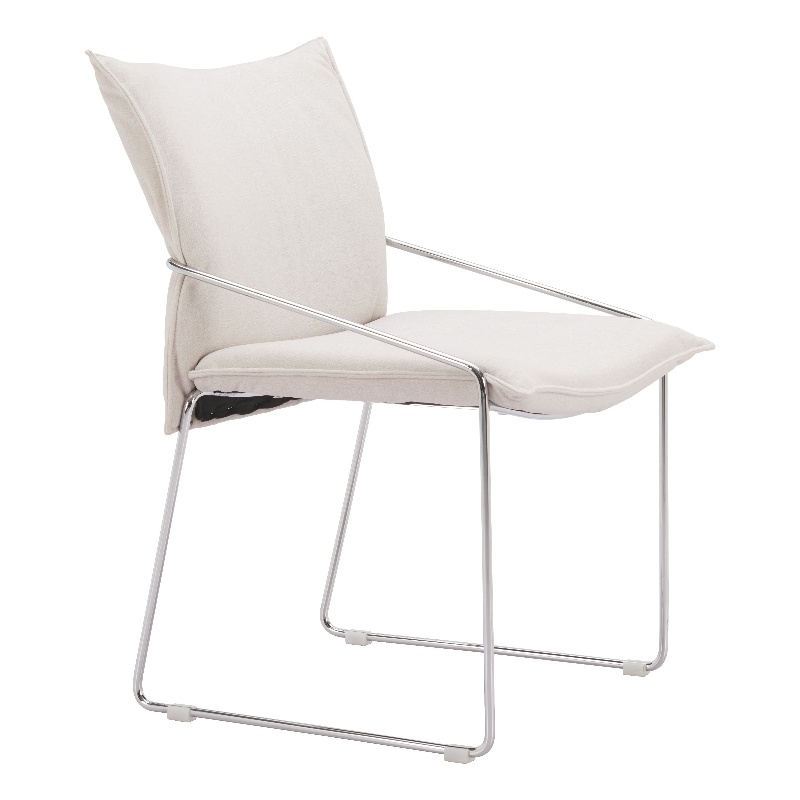 Pemberly Row Contemporary Engineered Wood Dining Chair (Set of 2) White