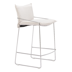 Pemberly Row Contemporary Engineered Wood Counter Stool White