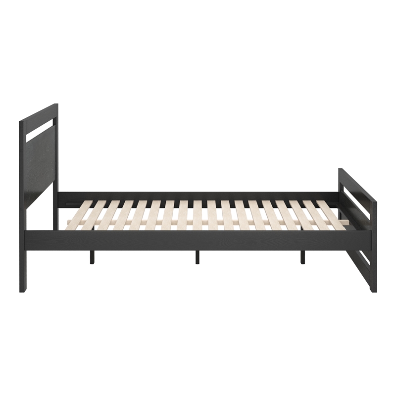 Pemberly Row Modern / Contemporary Engineered Wood Queen Bed Black
