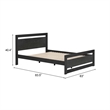 Pemberly Row Modern / Contemporary Engineered Wood Queen Bed Black