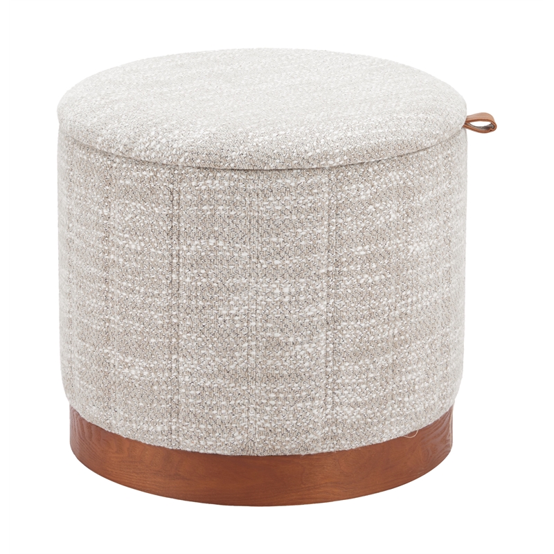 Pemberly Row Contemporary Engineered Wood Fije Storage Ottoman Gray