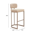 Pemberly Row Contemporary Engineered Wood Barstool (Set of 2) Beige