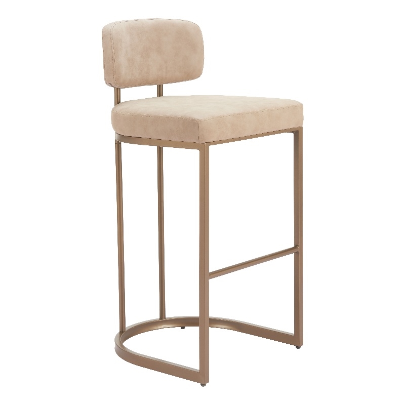 Pemberly Row Contemporary Engineered Wood Barstool (Set of 2) Beige