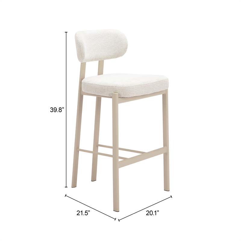 Pemberly Row Contemporary Engineered Wood Barstool (Set of 2) Light Gray