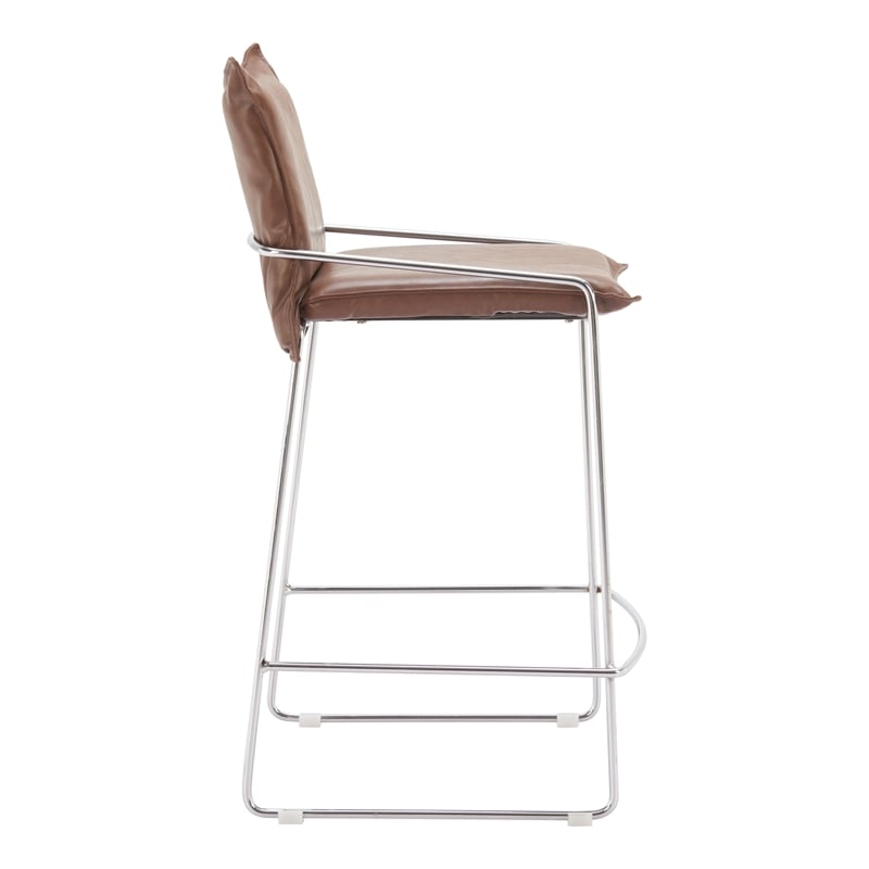 Pemberly Row Contemporary Engineered Wood Counter Stool Brown
