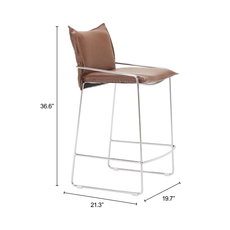 Pemberly Row Contemporary Engineered Wood Counter Stool Brown