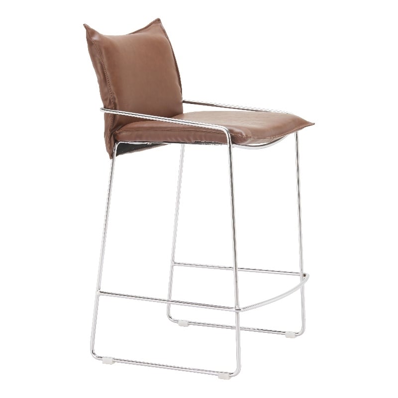 Pemberly Row Contemporary Engineered Wood Counter Stool Brown