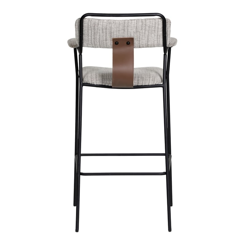 Pemberly Row Contemporary Metal Barstool (Set of 2) Gray Tweed
