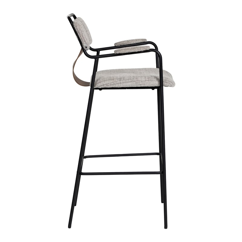 Pemberly Row Contemporary Metal Barstool (Set of 2) Gray Tweed