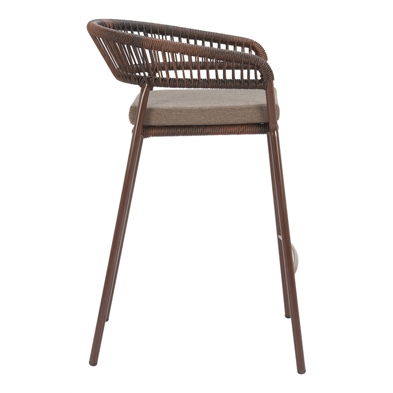 Pemberly Row Modern / Contemporary Metal Barstool (Set of 2) Brown