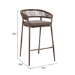 Pemberly Row Modern / Contemporary Metal Barstool (Set of 2) Brown