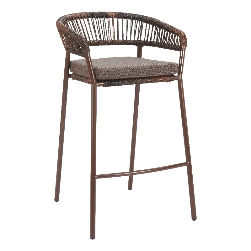 Pemberly Row Modern / Contemporary Metal Barstool (Set of 2) Brown
