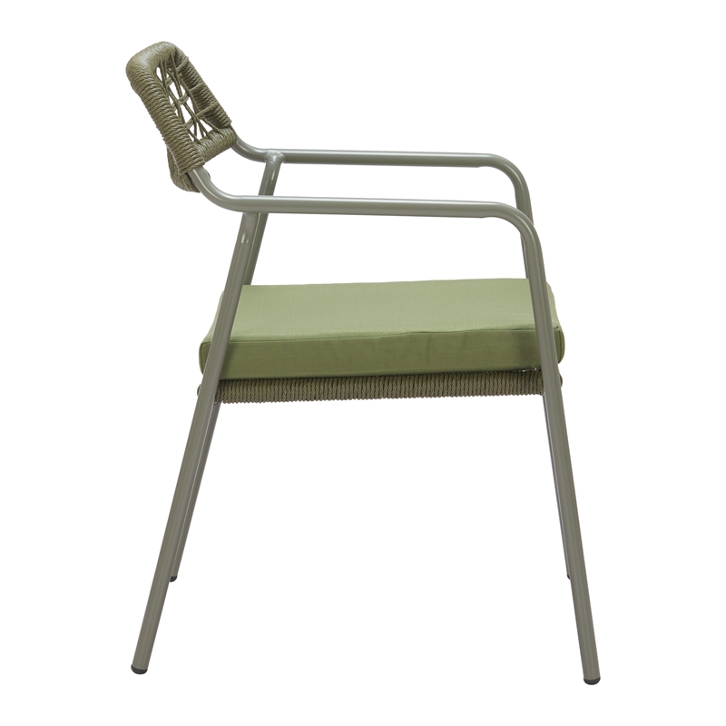 Pemberly Row Contemporary Metal Dining Chair (Set of 2) Green