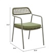 Pemberly Row Contemporary Metal Dining Chair (Set of 2) Green
