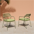 Pemberly Row Contemporary Metal Dining Chair (Set of 2) Green