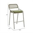Pemberly Row Modern / Contemporary Metal Barstool (Set of 2) Green