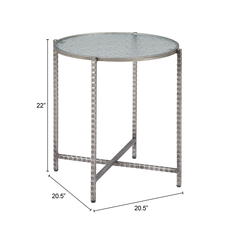 Pemberly Row Modern / Contemporary Metal Side Table Silver Finish
