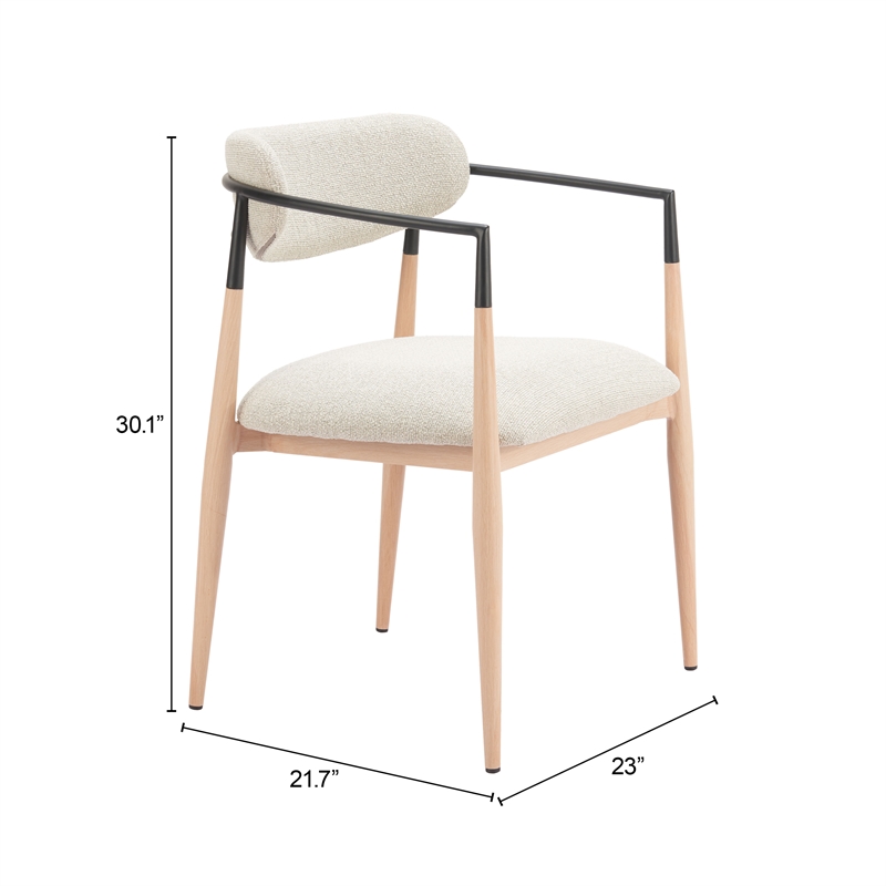 Pemberly Row Contemporary Dining Chair (Set of 2) Oyster Gray & Natural